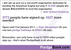Sign my pledge at PledgeBank